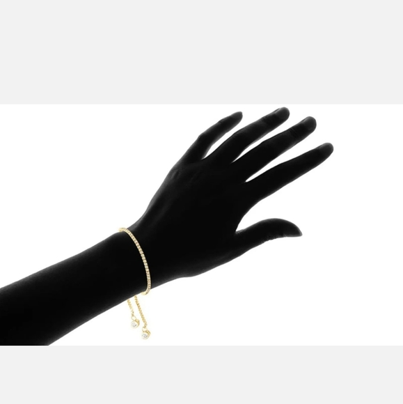 Made with Swarovski Gold and Silver Adjustable Tennis Slider Bolo Bracelets - Picture 5 of 5